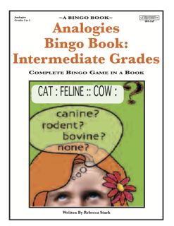 Analogies Bingo Book: Intermediate, Grades 3-5 (489-1AP)