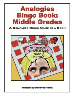 Analogies Bingo Book: Advanced, Grades 5-8 (490-5AP)
